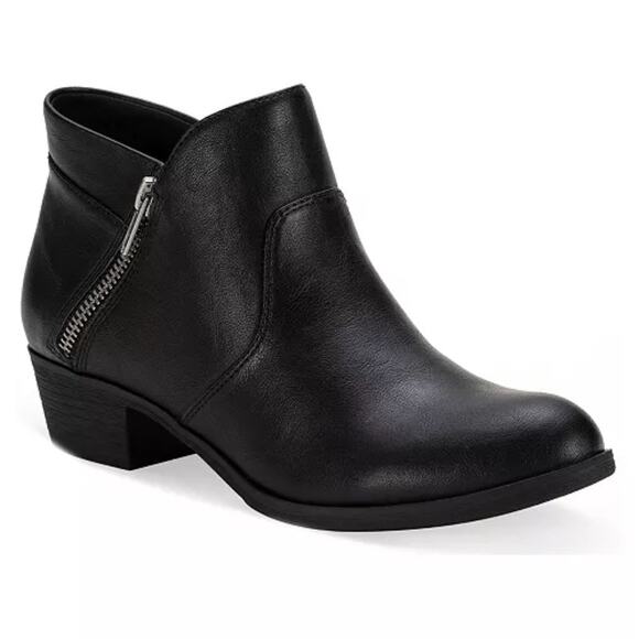 NWT Sun Stone Abby Double Zip Booties Black 6M - Picture 2 of 10